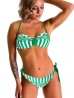 divatos zöld fehér push up bikini