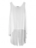 fehér high low hem blúz