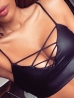 rouge műbőr top
