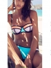 color blocking push up bikini