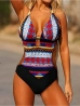 egzotikus mintás push-up trikini