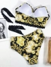 luxus mintás magasderekú bikini