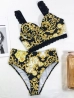 luxus mintás magasderekú bikini